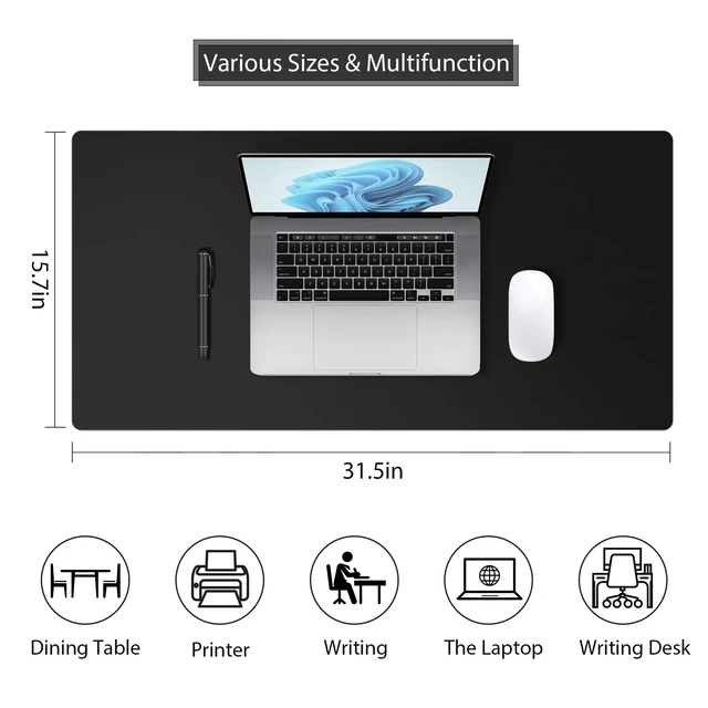 Alt view image 2 of 7 - Desk Pad Protector, Mouse Pad, Non-Slip Computer Mat for Desk, PU Leather Office Desk Mat for Home & Office, Waterproof Laptop Desk Blotter for Keyboard and Mouse, Taro Purple (15.7''X31.5'')