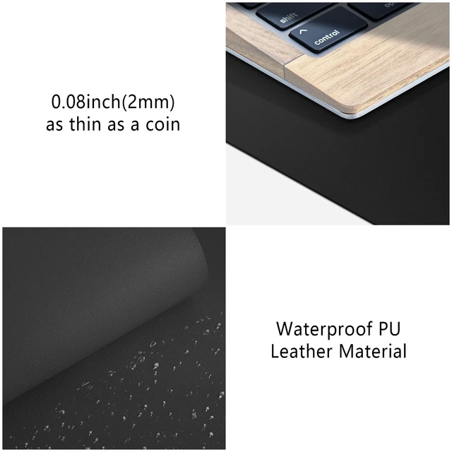 Alt view image 4 of 7 - Desk Pad Protector, Mouse Pad, Non-Slip Computer Mat for Desk, PU Leather Office Desk Mat for Home & Office, Waterproof Laptop Desk Blotter for Keyboard and Mouse, Taro Purple (15.7''X31.5'')