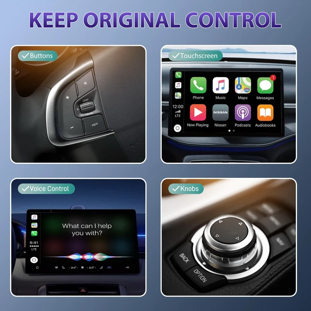 Alt view image 4 of 7 - Carplay Adapter, 2025 Upgrade Converts Wired to Wireless Adapter for iPhone, Auto Connect Dongle for Apple Car Play, Bluetooth No Delay Control for Cars from 2016 and iOS 10+, Black