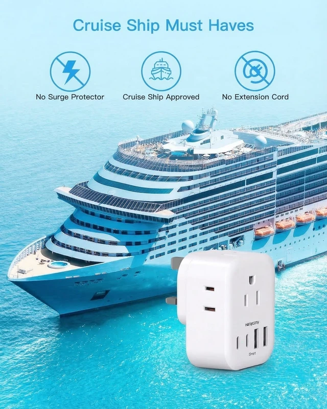 Alt view image 7 of 7 - Adapter, HANYCONY Type G Adapter for Travel, 2 Pack | UK Power Adapter with 4 Outlets 4 USB (2 USB C), US to Ireland London Scotland Kenya Dubai Singapore Hong Kong