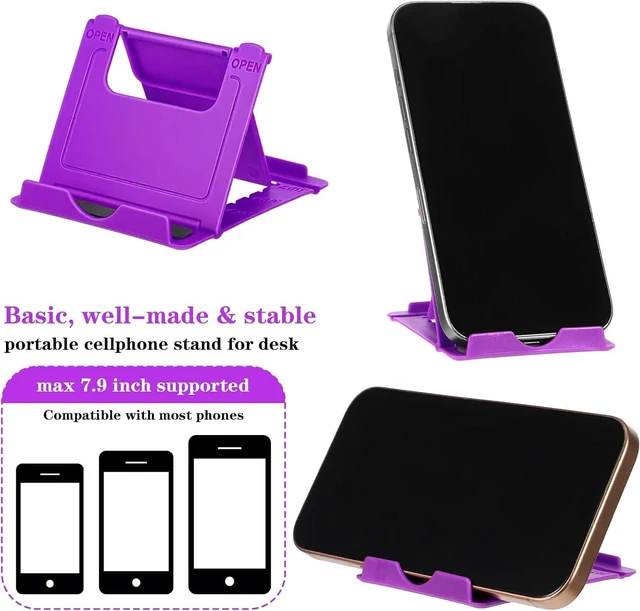 Alt view image 5 of 7 - 6PCS Foldable Phone Stand - Colorful Desk Office Cell Phone Holder, Mobile Tablet Holder for Airplane Headphone, Essential CellPhone Accessories, Portable Versatile Stand for Travel(6 Colors)