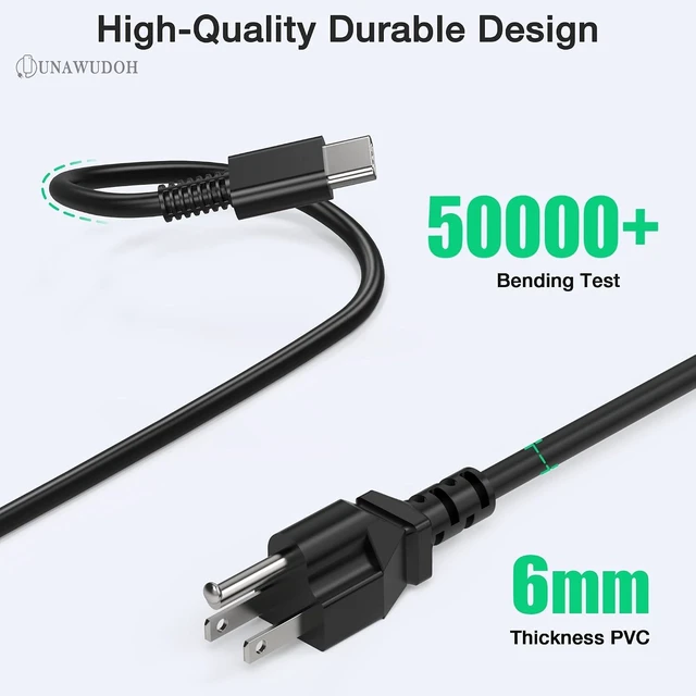 Alt view image 7 of 7 - 65W USB C Laptop Charger Compatible with ThinkPad T480 T490 T580 X1 Carbon T14 T14s T16 E14 E16 Yoga C940 C930 720 910 920 7i Chromebook C330 S330 Type C Fast Charging Power Supply Adapter Cord