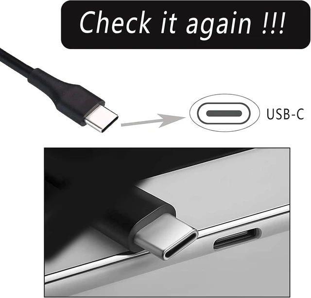 Alt view image 3 of 6 - 65W 45W USB C Laptop Power Replacement Adapter Charger for Chromebook/Yoga/ThinkPad/ Chromebook/ Laptop USB Type C Power Adapter