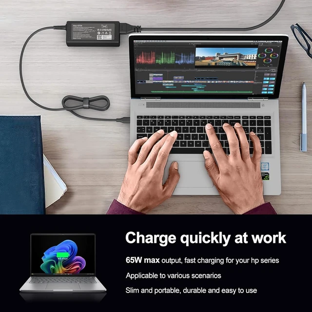 Alt view image 7 of 7 - 65W USB C Laptop Charger Compatible with Chromebook///Acer and More Chromebook Type C Power Cord