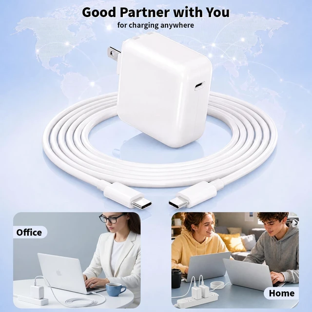 Alt view image 7 of 7 - Mac Book Air Charger 30W USB C Charger for MacBook Air 15 13 Inch M5 M4 M3 M2 M1 Fast Charging Block Plug USB C Power Adapter & 6FT USBC Cable for MacBook Neo iPhone 17/16/15 Pro iPad Pro/Air/Mini