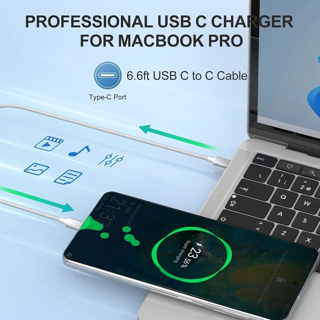 Alt view image 6 of 7 - Compatible with Mac Book Pro Charger 70W USB C Fast Charger Power Adapter