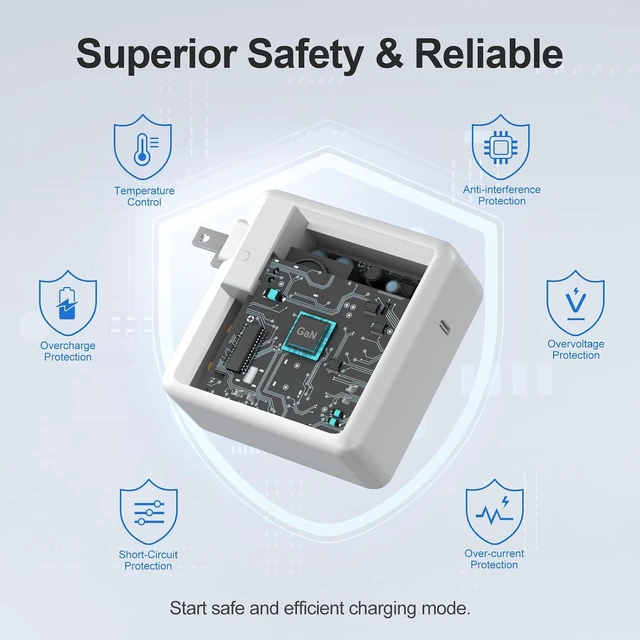Alt view image 3 of 7 - Compatible with Mac Book Pro Charger 70W USB C Fast Charger Power Adapter