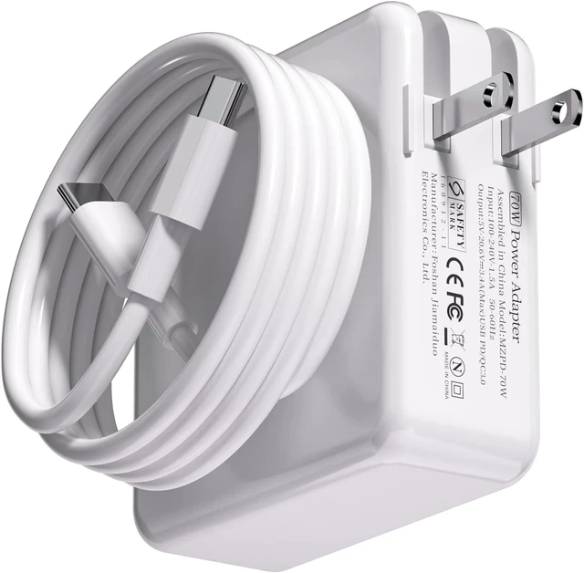 Main image of 70W USB-C Power Adapter for MacBook Air 13 & 15(M1-M4 20202025) PD Fast Charger with Foldable Plug Lightweight Travel-Ready Design for Home Office & On-the-Go Use
