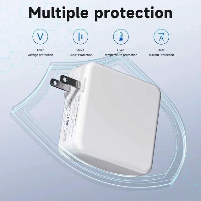 Alt view image 3 of 6 - 70W USB-C Power Adapter for MacBook Air 13 & 15(M1-M4 20202025) PD Fast Charger with Foldable Plug Lightweight Travel-Ready Design for Home Office & On-the-Go Use