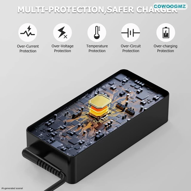 Alt view image 5 of 6 - 65W USB C Laptop Charger Compatible with ThinkPad X1 X13 T14 T15 E14 E15 T480s T490 E480 Yoga 7i 9i Thinkbook 13s 14 15 16 Plus G4 65W 45W Computer Charger USB Type C AC Power Adapter