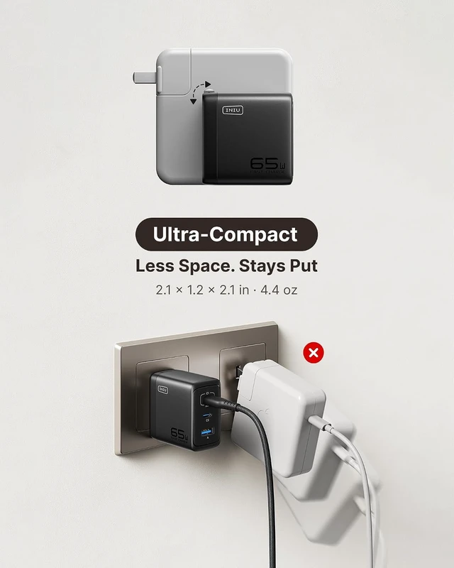 Alt view image 4 of 7 - Laptop Charger 65W Type C Charger Fast Charging Block for MacBook