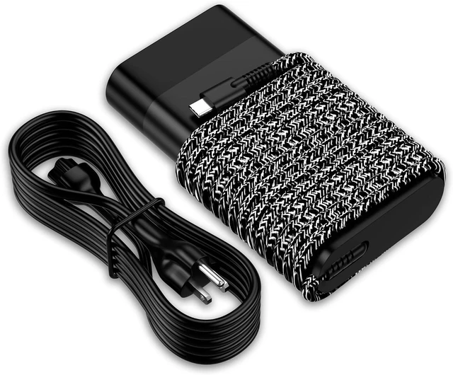 Main image of 65W USB C Laptop Charger Compatible with Spectre x360 Spectre Envy Elitebook x360 Elite x2 ProBook Chromebook New Slim Computer Travel Type-C Power Cord AC Adapter