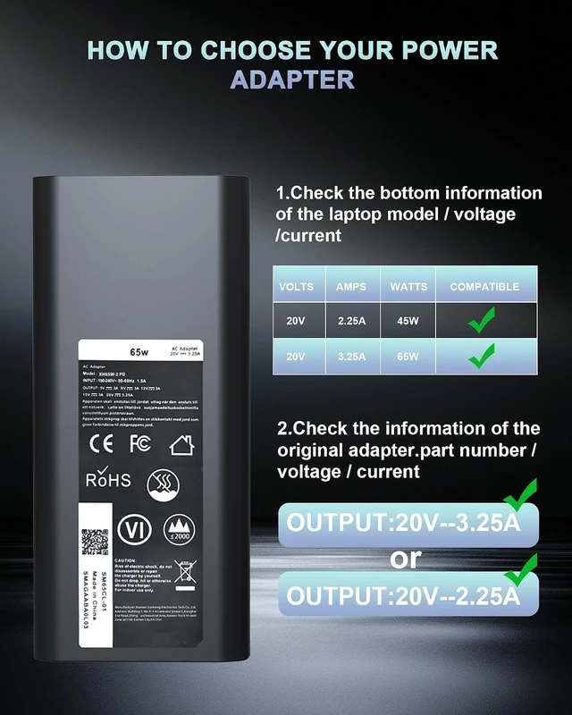 Alt view image 4 of 7 - 60W 65W USB C Laptop Charger fits for Pro 14 16 13 Plus USB-C Adapter