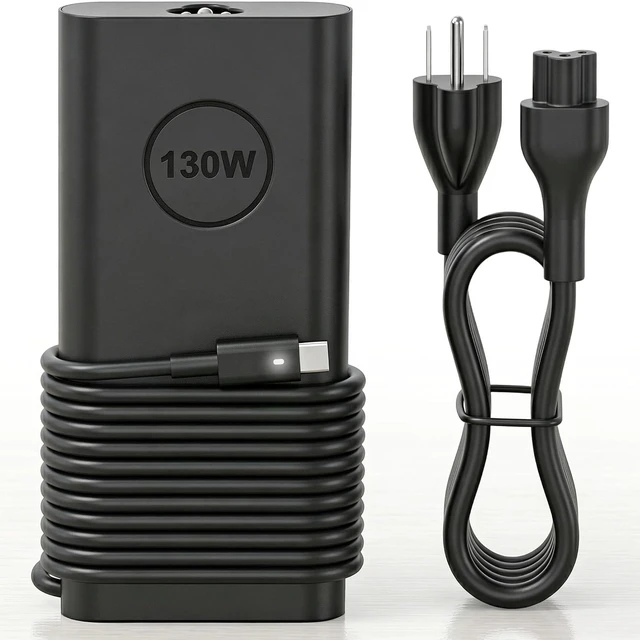 Main image of 130W USB C Laptop Charger Compatible with XPS 15 17 9575 9500 9510 9520 9530 9700 9710 9720 9730 Precision 5530 5550 5560 5570 5750 5760 5770 Latitude 5401 5411 5501 5511 5520 Power Supply Cord