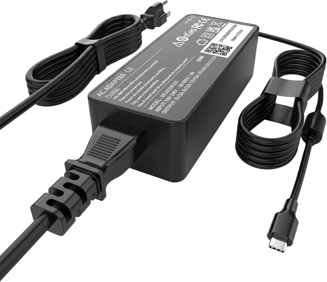 Main image of 65W USB C Charger Compatible with Laptop- Thinkpad T480s T580s T490 E480 E580 Chromebook 100e 300e 500e c340 s330 Yoga C930 C940 C740 S730 730S ADLX65YCC3D ADLX65YDC2A Power Supply Cord