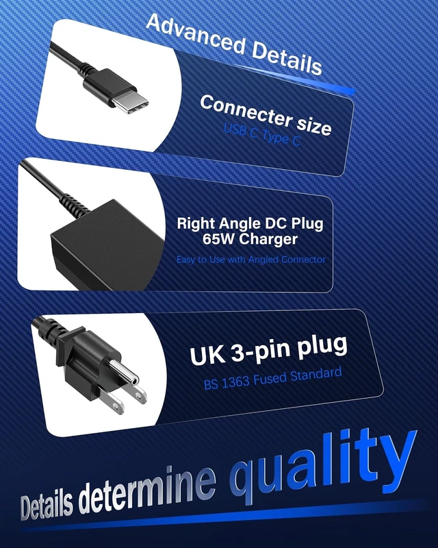 Alt view image 5 of 7 - 65W USB C Chromebook Charger