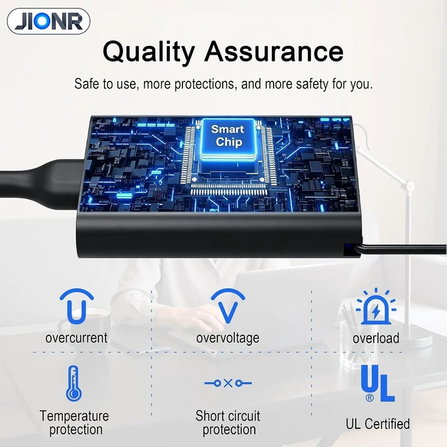 Alt view image 5 of 7 - 65W USB-C Laptop Charger Compatible with Latitude 5520 5420 5540 7420