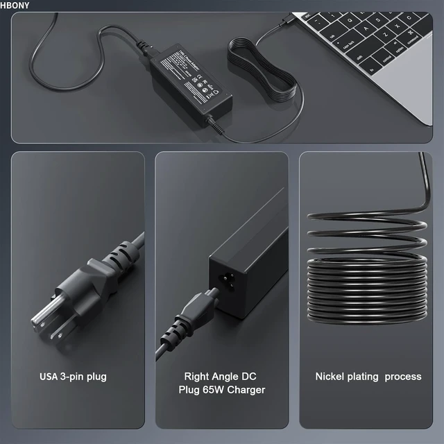 Alt view image 3 of 7 - 65W USB C Laptop Charger Compatible with Thinkpad Laptop Charger