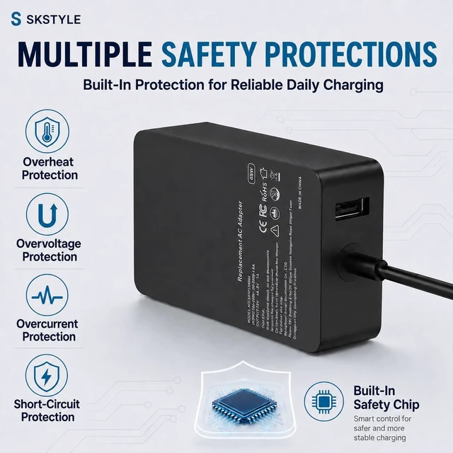 Alt view image 5 of 7 - 65W Surface Pro Charger for Microsoft Surface Pro 7/6/4/3/8/9/11/5