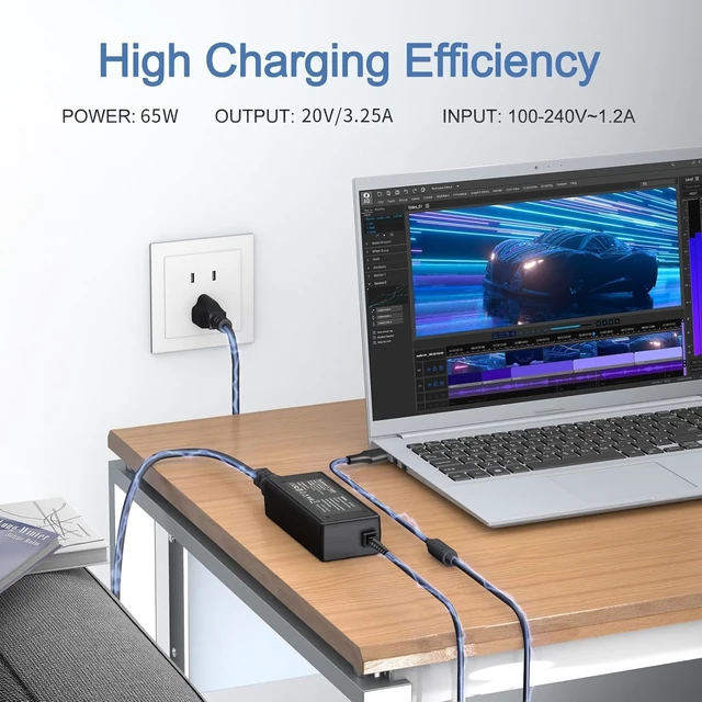 Alt view image 2 of 5 - Chromebook Charger 65W USB C Laptop Charger for Chromebook