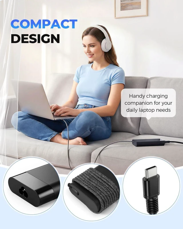 Alt view image 7 of 7 - 90W USB C Laptop Charger Compatible with Power Adapter with Cord