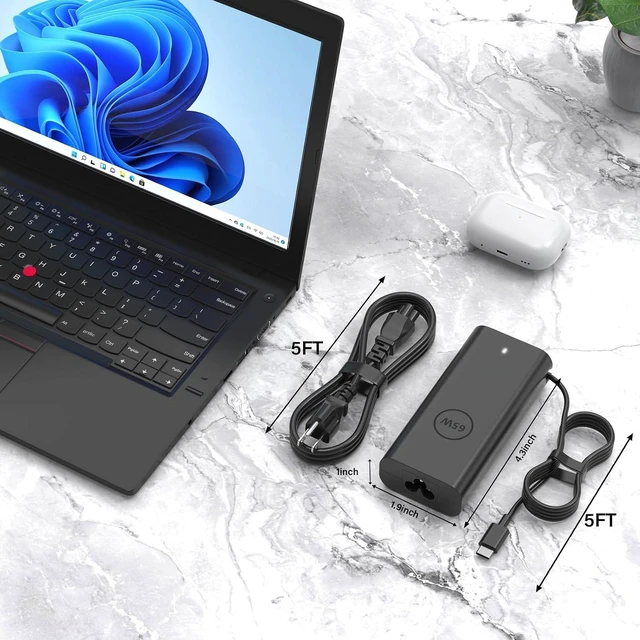 Alt view image 2 of 7 - 65W USB C Pro Laptop Charger Compatible with Pro 13 14 16 Plus