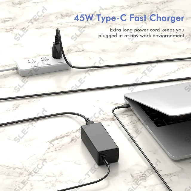 Alt view image 3 of 7 - 45W USB-C Laptop Charger for Chromebook Acer