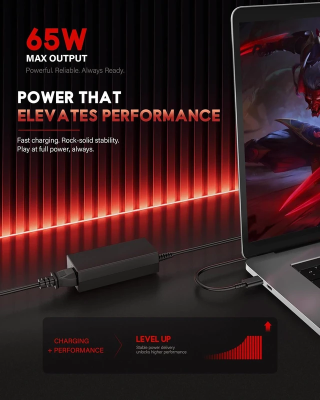Alt view image 2 of 7 - 65W Universal USB C Laptop Charger