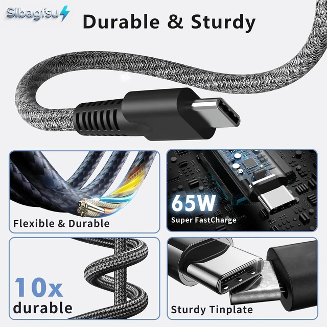 Alt view image 4 of 7 - New Slim 65W USB C Laptop Charger for Envy X360 Computer Power Cord
