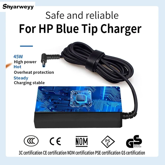 Alt view image 3 of 7 - 45W Smart Blue Tip Power Adapter for Laptop Computer