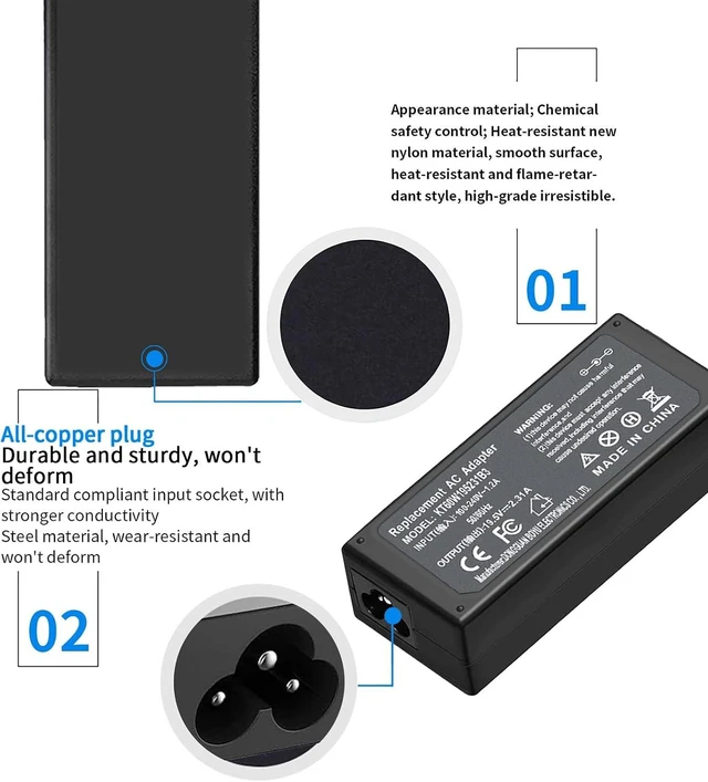 Alt view image 6 of 7 - 45W Smart Blue Tip Power Adapter for Laptop Computer