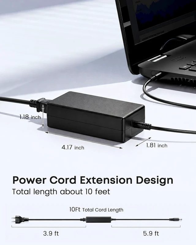 Alt view image 5 of 7 - 65W 4.5mm Charger AC Adapter Compatible with Inspiron Laptop
