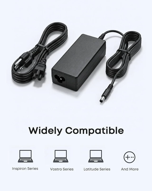 Alt view image 7 of 7 - 65W 4.5mm Charger AC Adapter Compatible with Inspiron Laptop