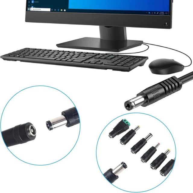 Alt view image 4 of 7 - DC Adapter Plug 11 Pcs Universal 5.5 mm x 2.1 mm DC AC Power Adapter Tips Connector Charger Adapters Kit Power Supply Plug Jack Tips for Led Strip Laptop