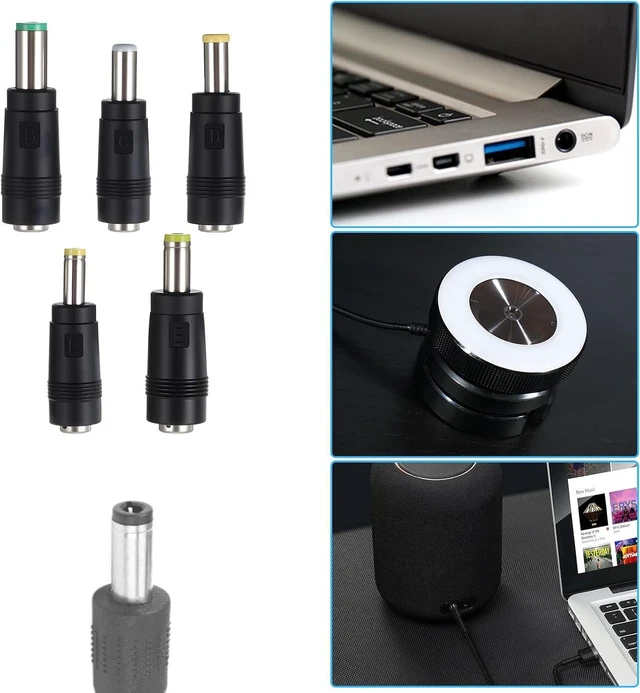 Alt view image 5 of 7 - DC Adapter Plug 11 Pcs Universal 5.5 mm x 2.1 mm DC AC Power Adapter Tips Connector Charger Adapters Kit Power Supply Plug Jack Tips for Led Strip Laptop