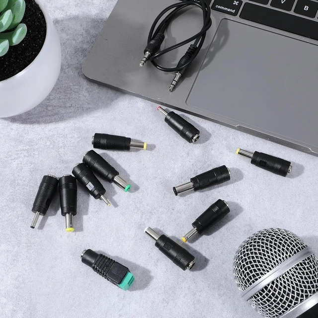 Alt view image 7 of 7 - DC Adapter Plug 11 Pcs Universal 5.5 mm x 2.1 mm DC AC Power Adapter Tips Connector Charger Adapters Kit Power Supply Plug Jack Tips for Led Strip Laptop