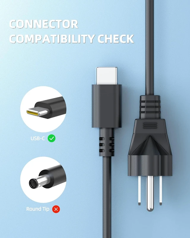 Alt view image 3 of 7 - Universal 65W USB-C Laptop Charger Type-C Power Adapter for All UL Listed