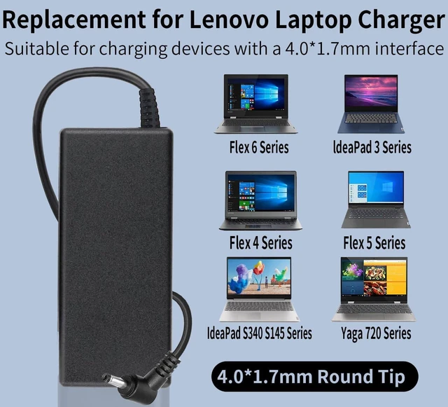 Alt view image 3 of 6 - 65W Power Cord for IdeaPad Charger IdeaPad 1 3 5 Slim 3 5 7 Flex 4 5