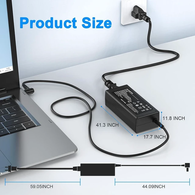 Alt view image 5 of 6 - 65W Laptop Charger Compatible with Acer Aspire 1 3 5 A515-55 Series Spin 3 and More AC Power Supply Cord