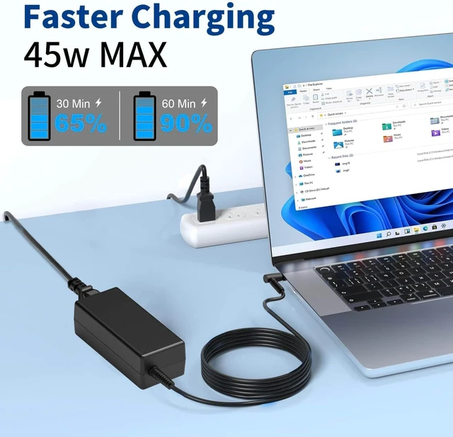 Alt view image 6 of 7 - 45W Charger Replacement for Laptop Charger Blue Tip 19.5V 2.31A