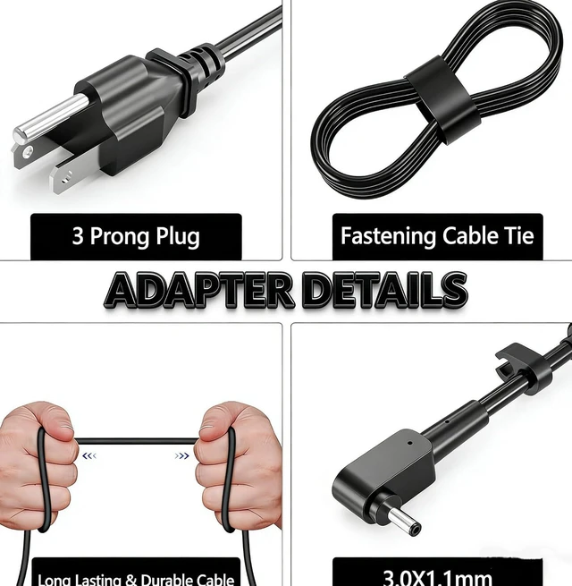 Alt view image 4 of 6 - 45W Laptop Charger Power Adapter Compatible with Acer Aspire 3 14 15 Spin 14 Fit for A314 A315 A317 Series A315-58 58G 57G 24P 44P A314-21 22 31 Laptop Replacement Charger