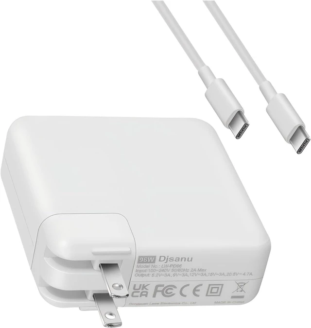 Alt view image 2 of 7 - Mac Book Pro Charger-96W USB C Power Adapter Compatible with MacBook Air/pro iPad Pro Galaxy and All USB-C Devices Powerful Connect Original Quality