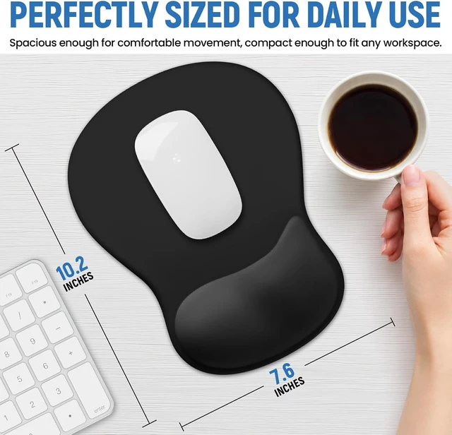 Alt view image 6 of 7 - Ergonomic Mouse Pad with Wrist Rest Gel Wrist Support Black