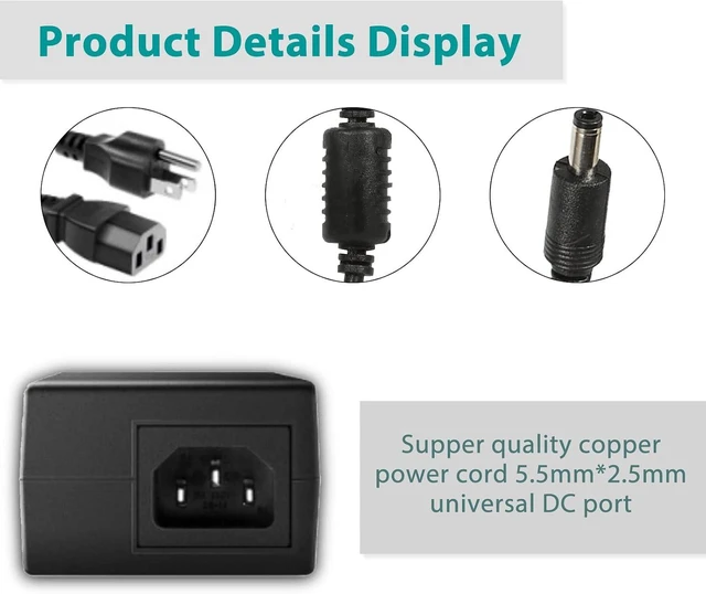 Alt view image 6 of 6 - 2 Pack 24V 6A 144W Power Supply Adapter AC Power Adapter Supply AC/DC Adapter 100V~240V AC to DC Converter for 5050 3528 LED Strip Light 3D Printer CCTV Camera LCD Monitor