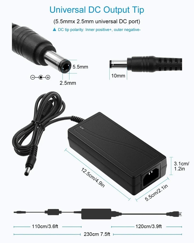 Alt view image 3 of 7 - 24V 3A 72W AC to DC Adapter Power Supply Converter AC 100V ~ 240V to DC 24V 3amp Transformer with 5.5x2.1mm DC Output Jack for 5050 3528 LED Strip Module Light CCTV Camera System