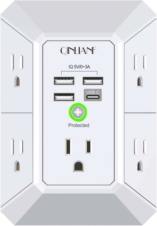 Main image of Wall Charger Surge Protector 5 Outlet Extender with 4 USB Ports
