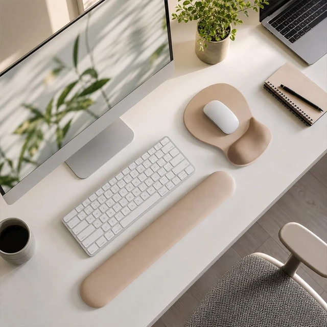 Alt view image 2 of 7 - ErgoComfort Gel Wrist Rest Mouse Pad-Ergonomic Office Mousepad with Wrist Support-Non-Slip Design Desk Accessories Mat for Home&Game Decor (06Mocha Sand)