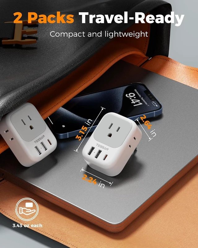 Alt view image 6 of 7 - European Travel Plug Adapter 2 Pack Type C Plug