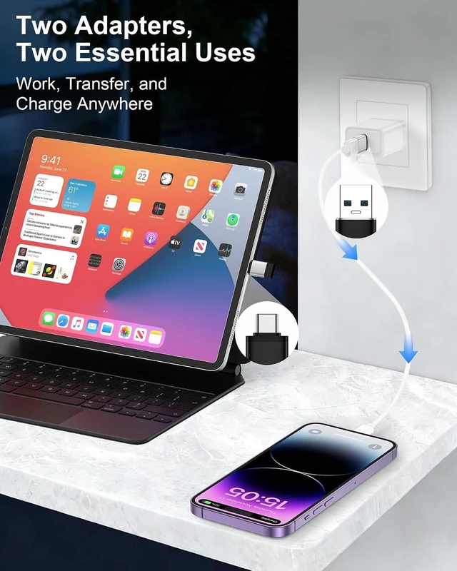 Alt view image 4 of 7 - USB to USB C Adapter & USB C to USB 3.0 OTG Adapter Combo 4-Pack 10Gbps