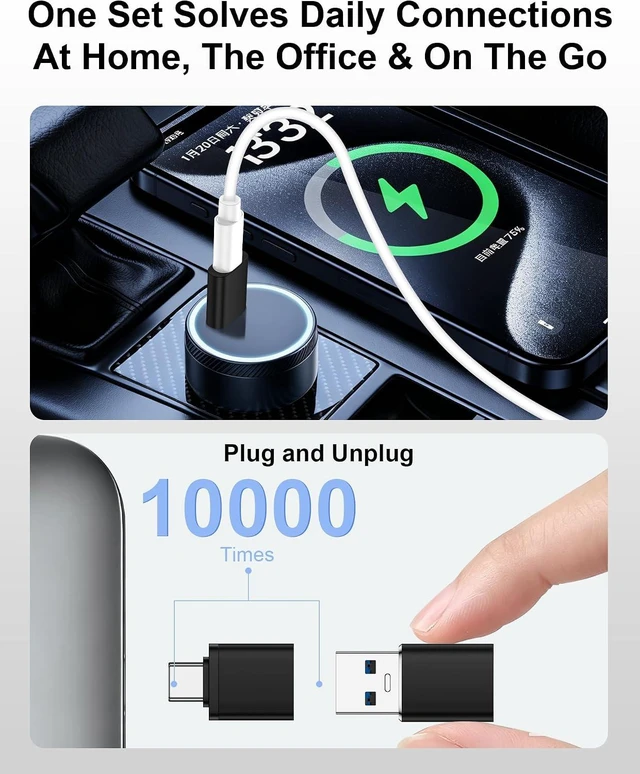 Alt view image 7 of 7 - USB to USB C Adapter & USB C to USB 3.0 OTG Adapter Combo 4-Pack 10Gbps